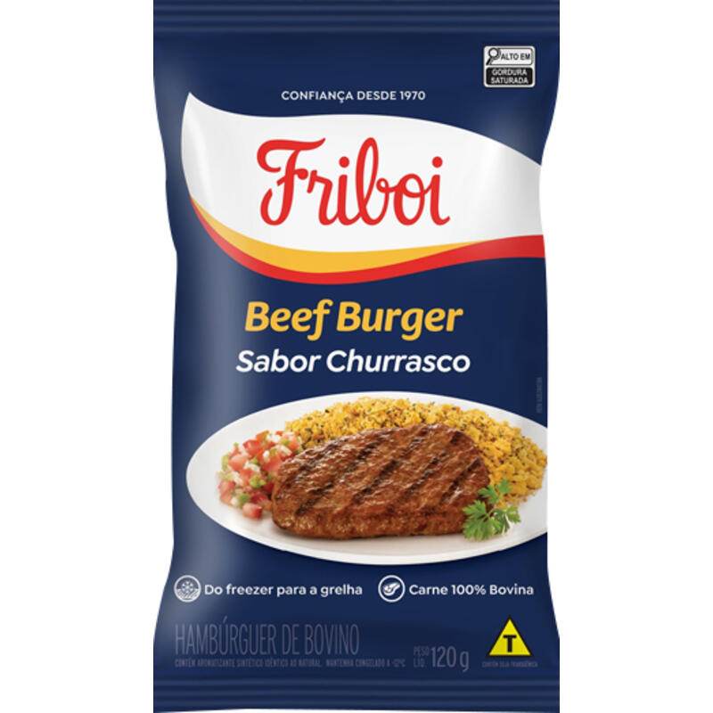 Beef Burger Bovino Friboi Churrasco 120g