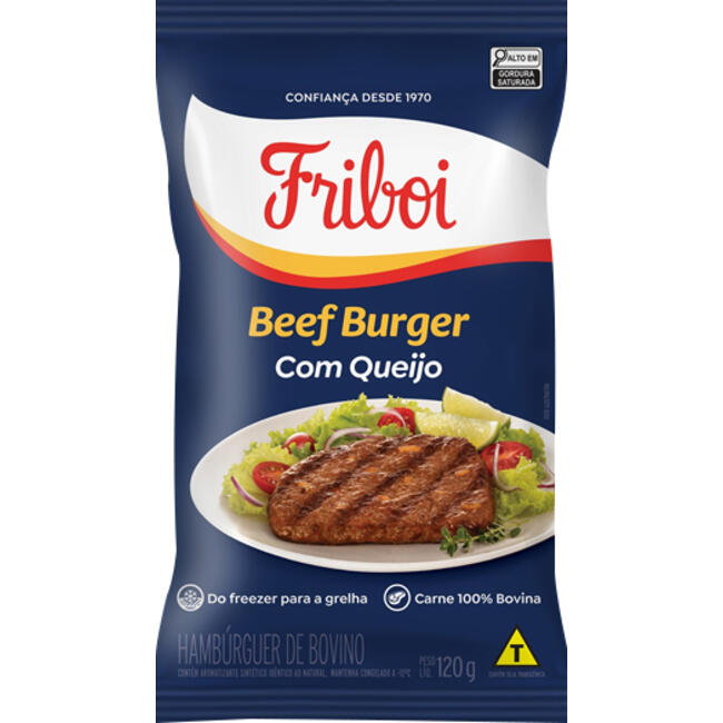 Beef Burger Bovino Friboi Com Queijo 120g