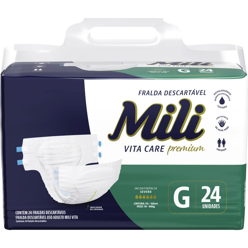 Fralda Geriátrica Mili Vita Mega G 24 un