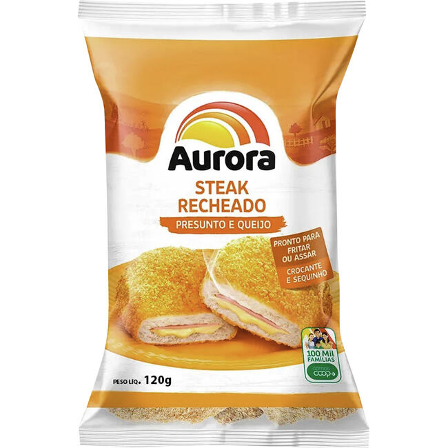 Steak de Frango Aurora Congelado Recheado 120g