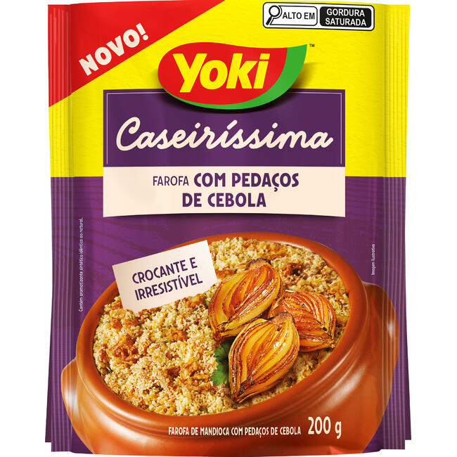 Farofa de Mandioca com Pedaços de Cebola Crocante Yoki Caseiríssima Pacote 200g