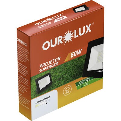 Projetor Superled Ourolux 50w Bivolt Preto un