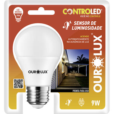 Lâmpada Controled Ourolux 9w Sensor de Luminosidade un