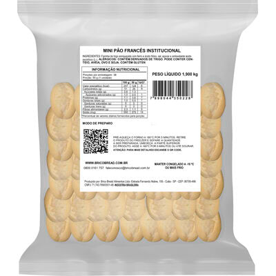 Mini Pão Francês Brico Congelado 1,9kg