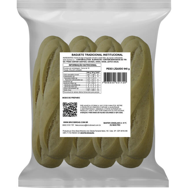 Mini Baguete Brico Congelada Tradicional 940g