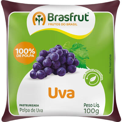 Polpa de Fruta Brasfrut Congelada Uva 100g