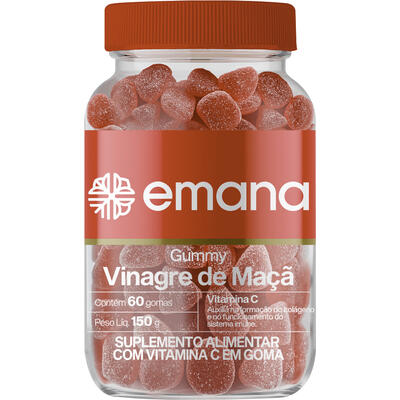 Suplemento Alimentar Emana Gummy Vinagre de Maça Vitamina C Pote 150g