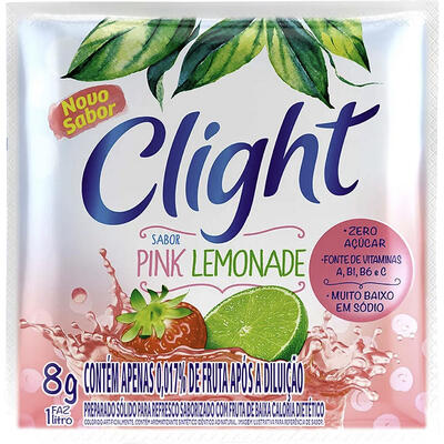 Refresco em pó Clight Sem Açúcar Pink Lemonade 8g