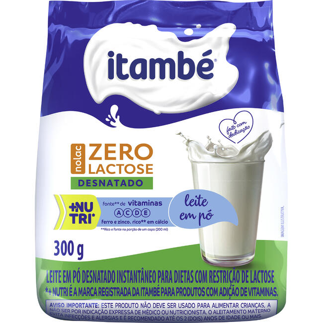 Leite em Pó Itambé Zero Lactose Integral Pacote 300g