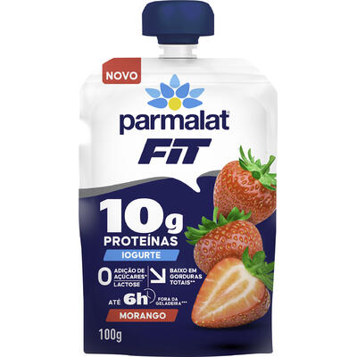 Iogurte Parmalat Fit 10g de Proteína Morango Zero Lactose e Zero Açúcar 100g