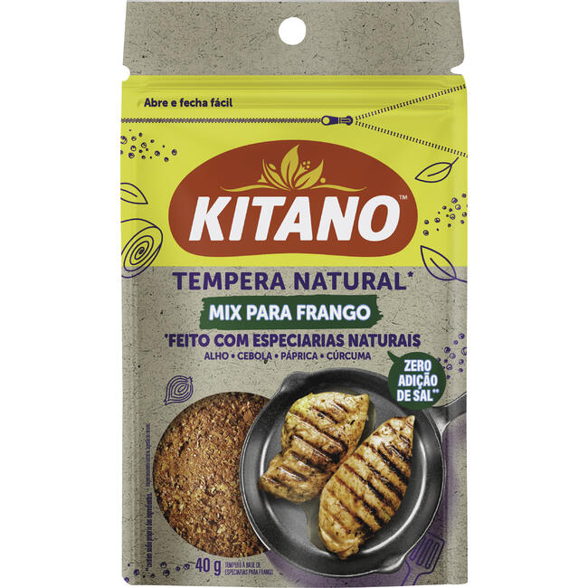 Tempero Kitano Mix Para Frango Zero Adicao De Sal 40g