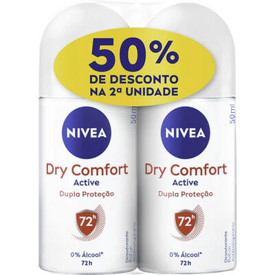 Desodorante Roll-On Nivea Dry Comfort Promo 2x50ml