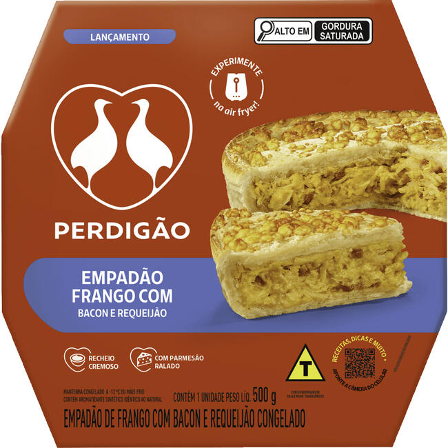 Empadão Perdigão Frango com Bacon e Requeijão 500g