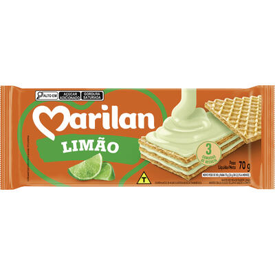Biscoito Marilan Wafer Limão Pacote 70g