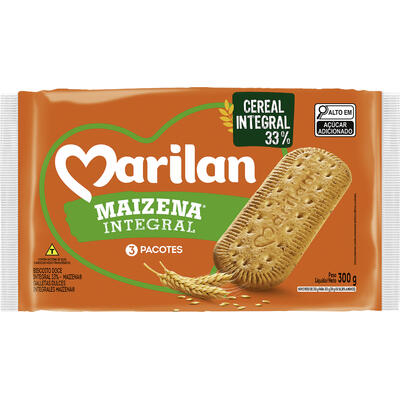 Biscoito Marilan Maizena Integral Pacote 300g
