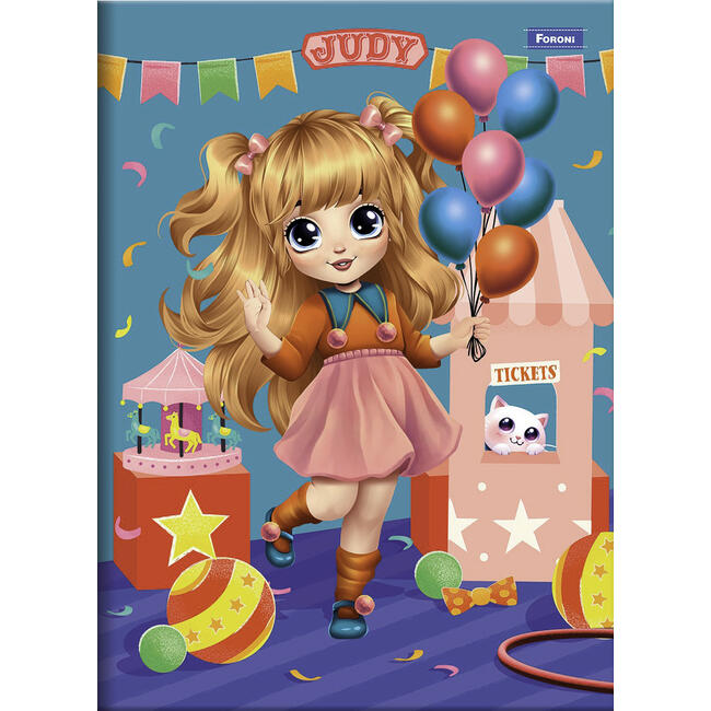 Caderno Judy Foroni 1/4 80 folhas un