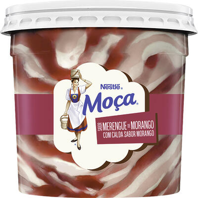 Sorvete Nestlé Moça Merengue de Morango com Calda 1,5L