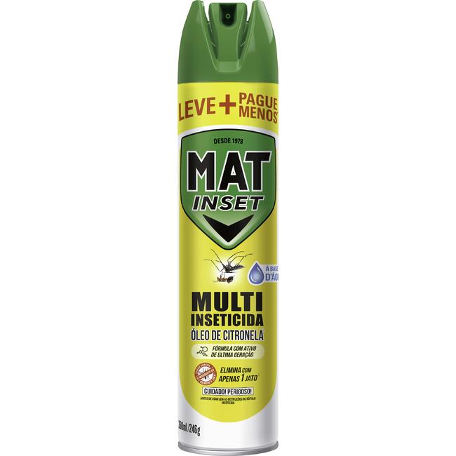 Inseticida Aerossol Mat Inset Óleo de Citronela 360ml Leve mais Pague menos