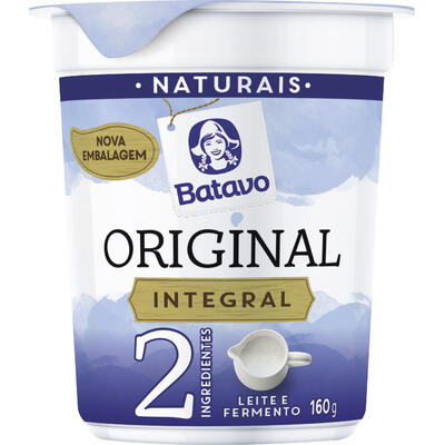 Iogurte Batavo Natural Integral Original 160g