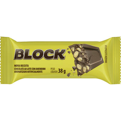 Chocolate Arcor Block Ao Leite com Amendoim 38g