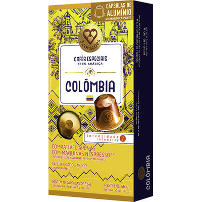 Cápsula 3 Corações Colômbia Intensidade 7 Caixa C/10 56g