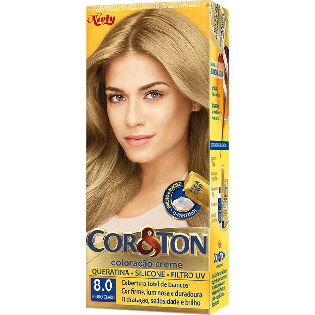 Coloração em Creme Mini 8.0 Louro Claro Cor & Ton