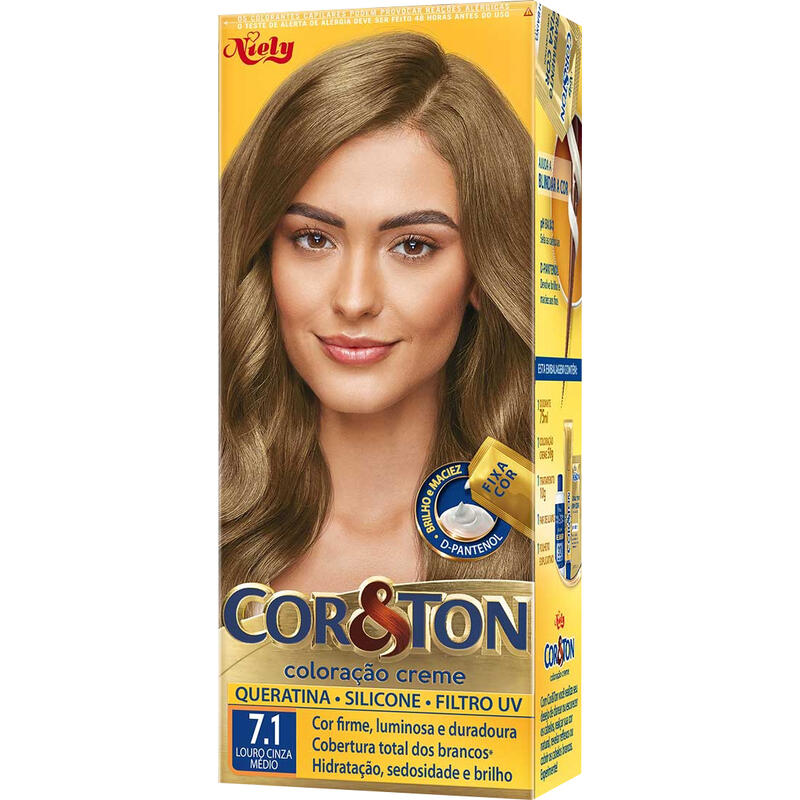 Tintura Cor&Ton 7.1 Louro Cinza Médio 135g