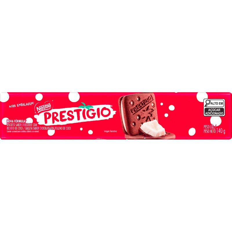 Biscoito Nestlé Recheado Prestígio Pacote 140g
