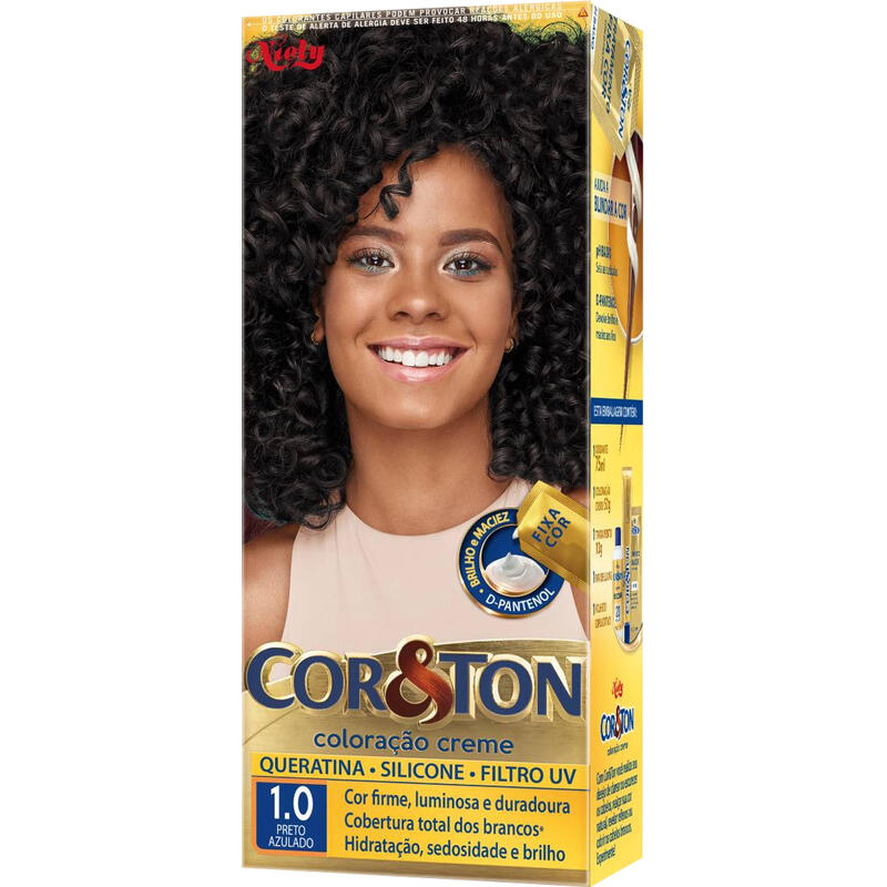 Coloração em Creme Mini 1.0 Preto Azulado Cor & Ton