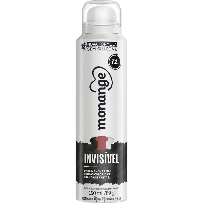 Desodorante Monange Aerossol Invisível Feminino Frasco 150ml