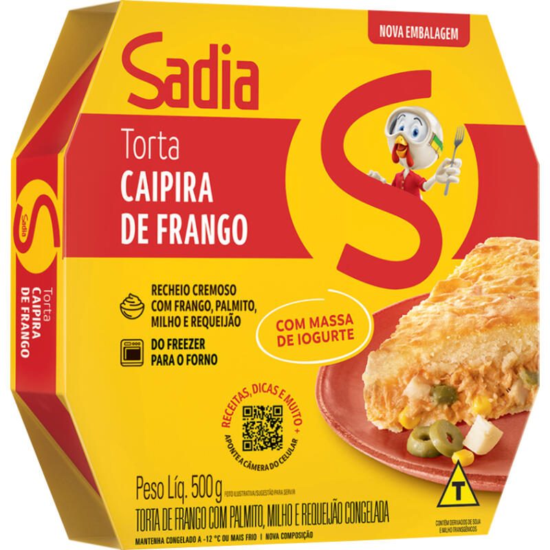 Torta de Frango com Palmito Milho e Requeijão - Massa de Iogurte Sadia 500g