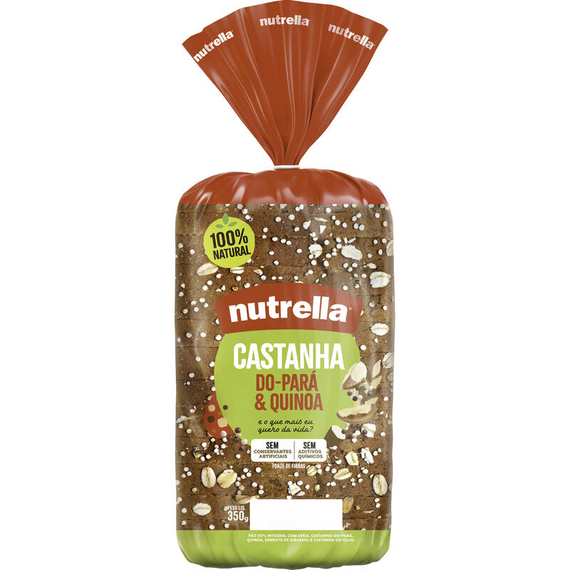Pão Nutrella Castanha do Pará e Quinoa Pacote 350g