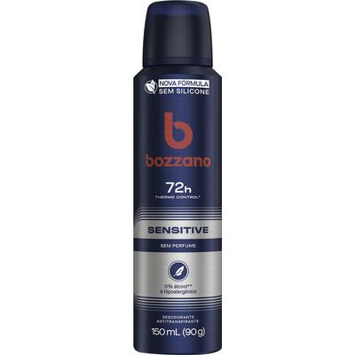 Desodorante Sem Perfume Antitranspirante Aerosol Masculino Bozzano Sensitive 150ml