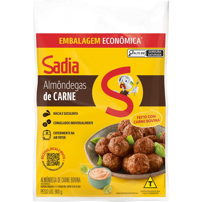 Almôndega Bovina Sadia Congelada 900g