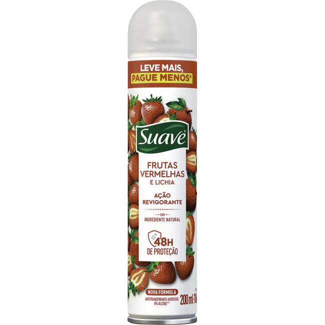 Desodorante Aerossol Suave Feminino Frutas Vermelhas/Lichia 200ml