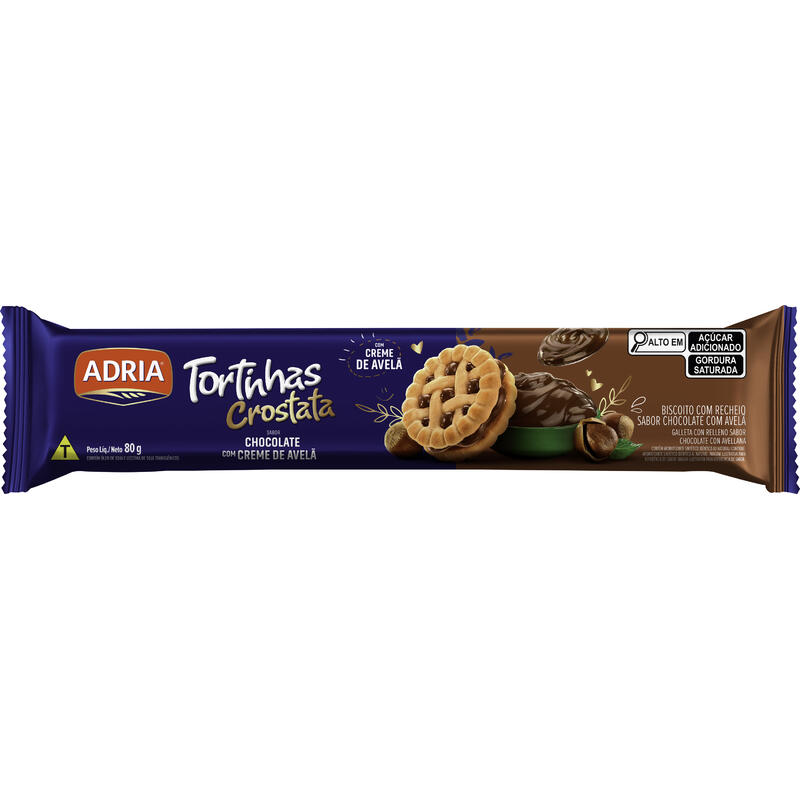 Biscoito Crostata Adria Creme de Avelã 80g