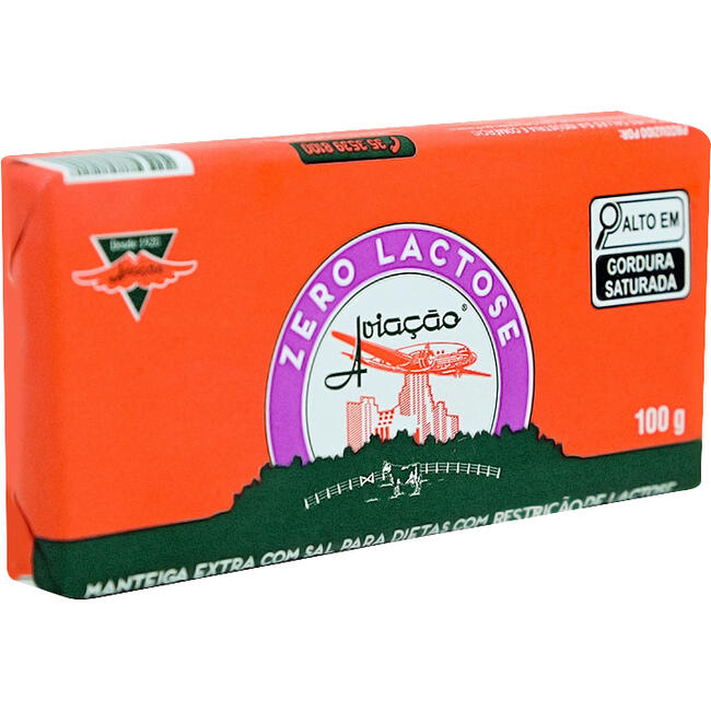 Manteiga Aviação Tablete com Sal Zero Lactose 100g