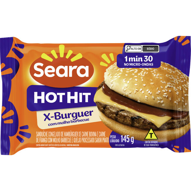 Lanche Hot Hit Seara Congelado Barbecue 145g