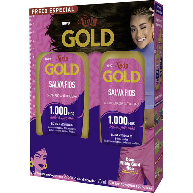 Kit Shamp 275+cond 175ml Niely Gold Salva Fios
