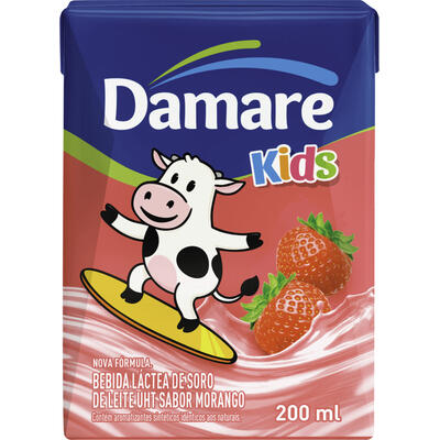 Bebida Láctea Damare Morango 200ml