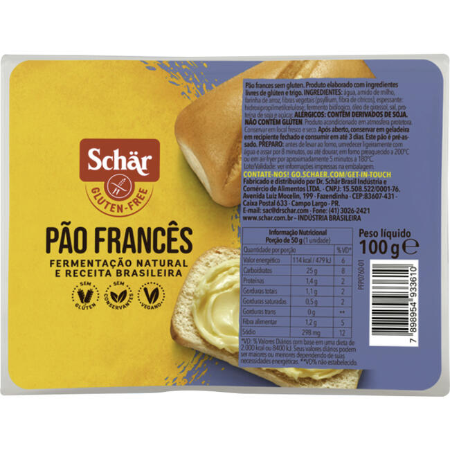 Pão Francês Schär sem Glúten Zero Lactose 100g