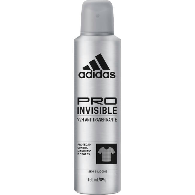 Desodorante Adidas Aerossol Invisible Masculino Frasco 150ml
