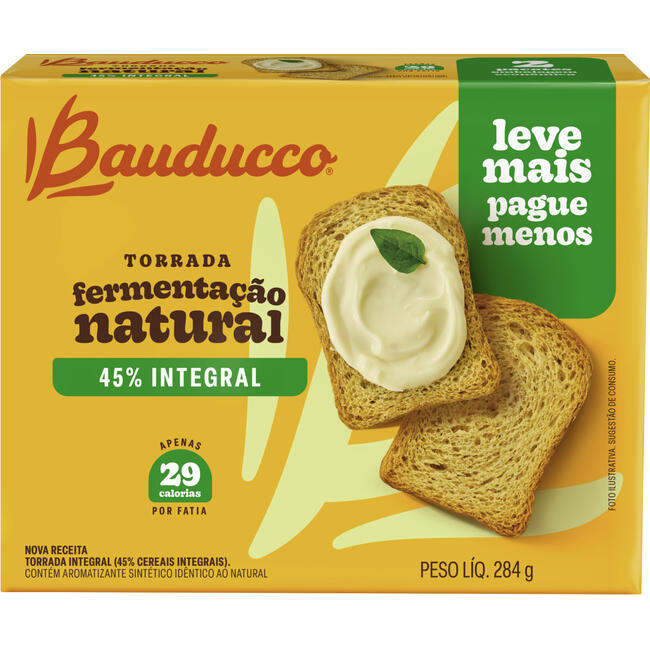 Torrada Integral Bauducco Fermentação Natural 284g Leve+Pague-