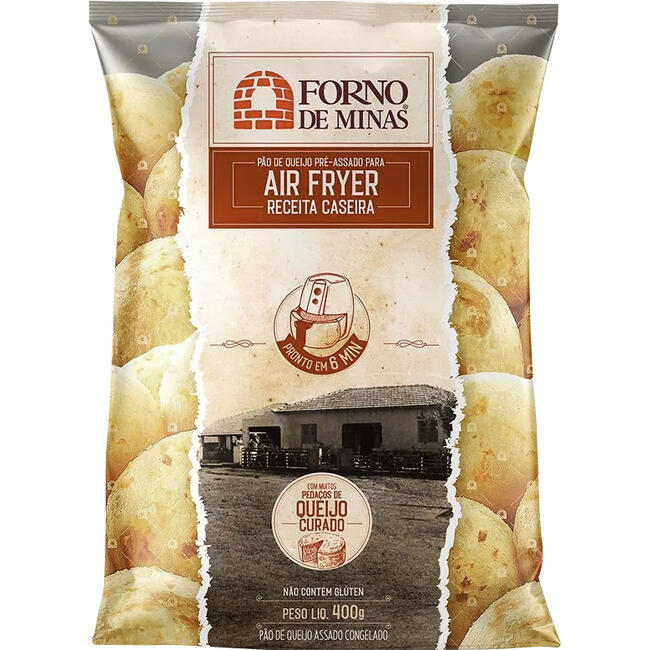 Pão de Queijo Forno de Minas Air Fryer Receita Caseira Congelado Pacote 400g