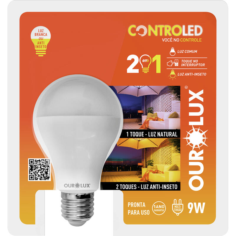 Lâmpada Controled Ourolux 9w 2 em 1 un