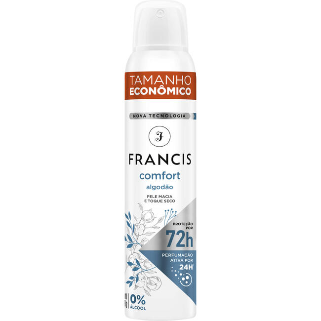 Desodorante Aerossol Francis Comfort Algodão 200 ml