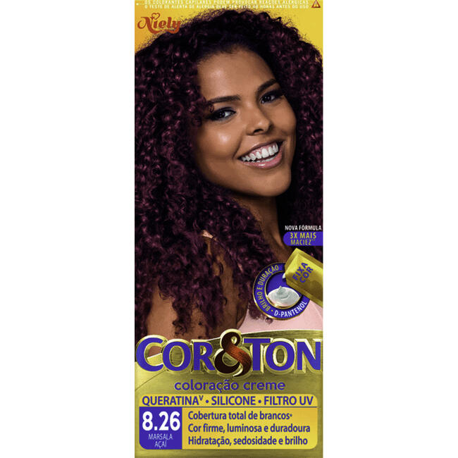 Mini Tinta Marsala e Açaí Cor &Ton 8.26