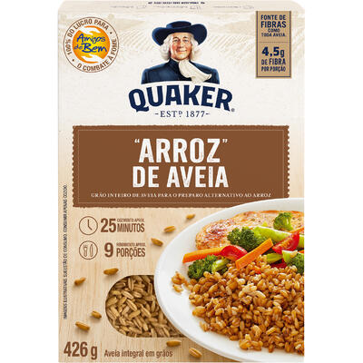 Arroz de Aveia em Grãos Integral Quaker Caixa 426g