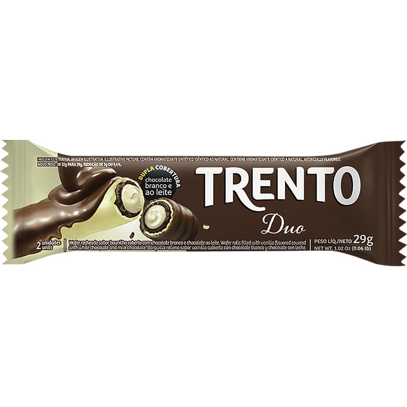 Wafer Trento Chocolate Leite Duo 29g