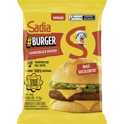 Hambúrguer Bovino Sadia Burger Pacote 113g